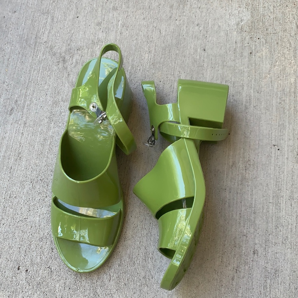 American Apparel pvc jelly sandal olive green
